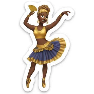 woman dancer with fans sticker