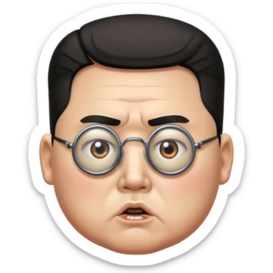 Kim Jong Un from North Korea looking through a monocle with angry expression sticker
