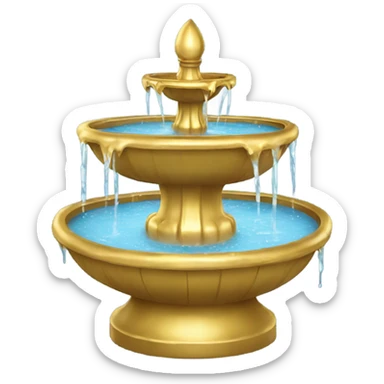 gold water fountain sticker