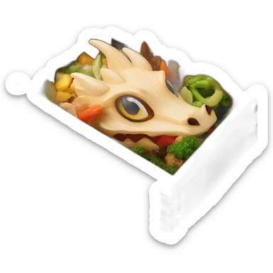 dragon wood bento box sticker