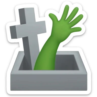 green arm reaching of grave sticker