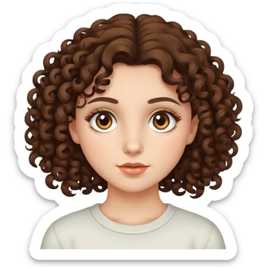 curly brunette girl with hazel eyes sticker