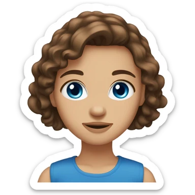 Brown hair, blue eyes, girl, I don’t know sticker