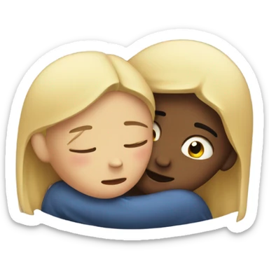 2 people hugging and crying sticker