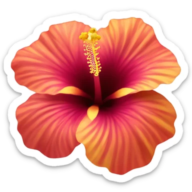 Sunset hibiscus flower sticker
