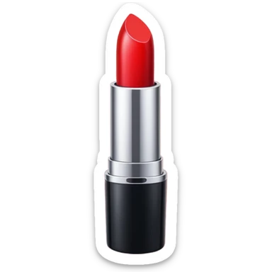 Generate a high-quality emoji of a generic red lipstick, classic tube shape, realistic color and shading, smooth gradient colors, no facial features, no brand markings, simple white background, high-resolution.
 sticker