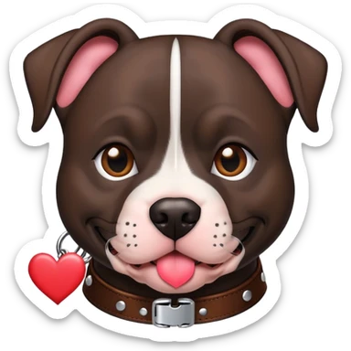 Black pitbull with hearts sticker