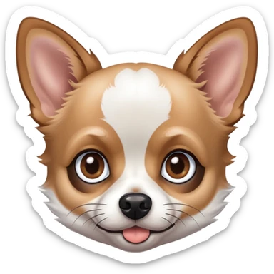 Merle chihuahua one Blue and one Brown eyes sticker