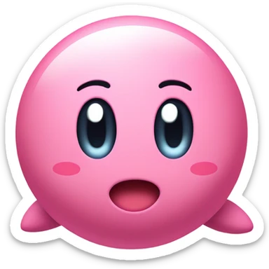cute classic Kirby jumping sticker