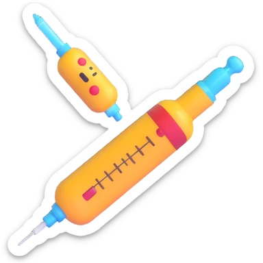 syringe, 3d emoji style sticker
