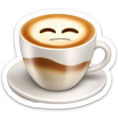 Cappuccino in esthetic cup sticker