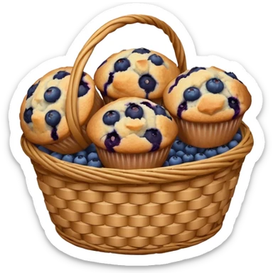 Basket of blueberry muffins sticker