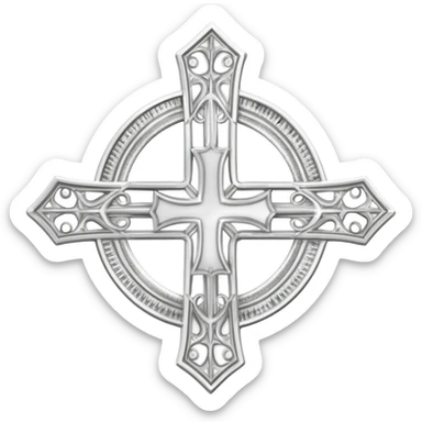 White knights templar cross sticker