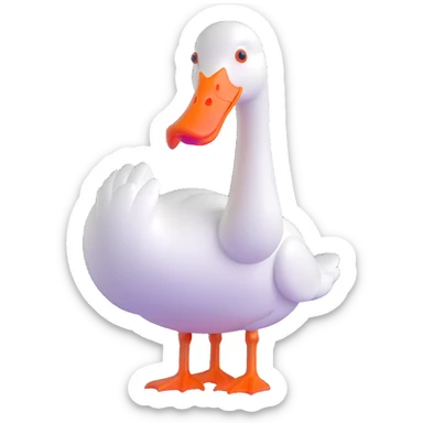 white goose with orange beak and blue eyes sticker