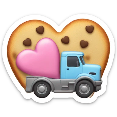 cookie heart with semi truck sticker