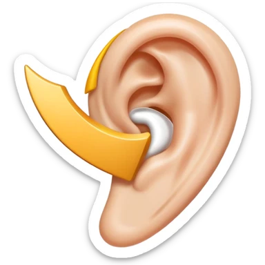 icon of an ear with a diagonal slash, clear ignore meaning sticker