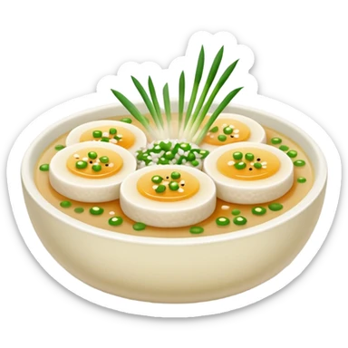 Make an emoji of tteokguk, a traditional Korean food. sticker