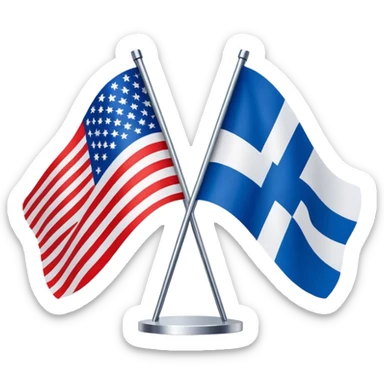 USA flag versus Finland flag sticker