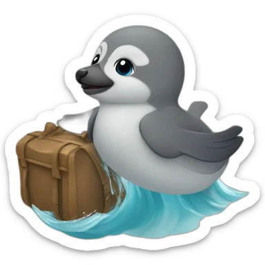 Foca bebé viajando sticker