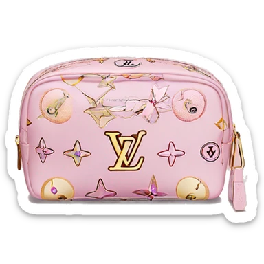 christmas light pink Louis Vuitton cosmetic bag  sticker