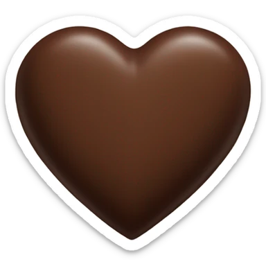 Chocolate brown heart  sticker
