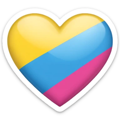 heart with pansexual pride flag colors sticker