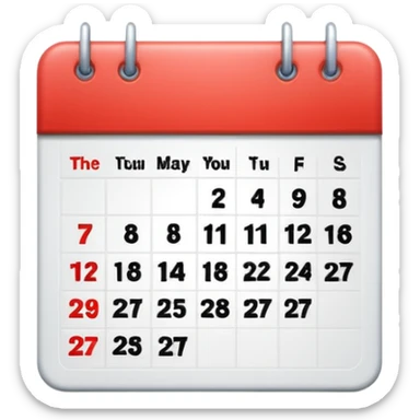 Calendar with 7 days per week sticker