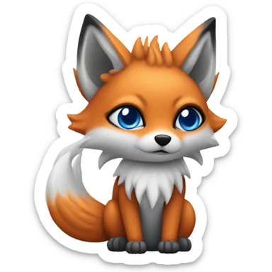 Blue nine tailed fox sticker