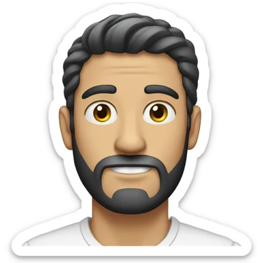 hombre llenito con barba y bigite moreno claro  sticker