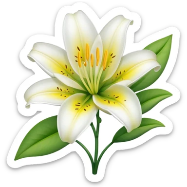 lily flower with eyes and smile no face sticker