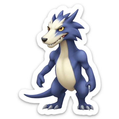 Cute Chibi Lombax-Sergal-Vernid-Fakemon full body sticker