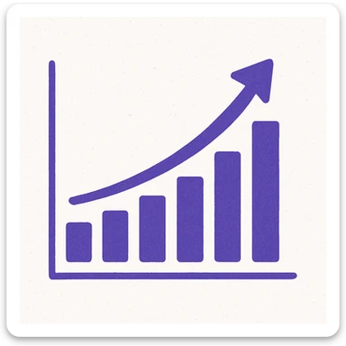 growth graph in purple, general style sticker