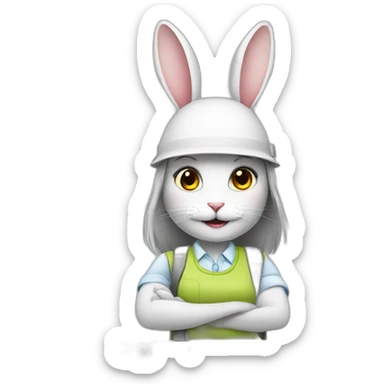 Architect Rabbit Girl sticker