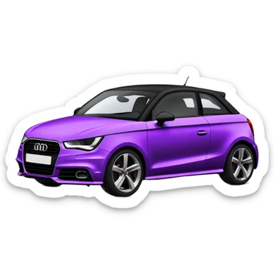Purple Audi a1 Black roof mirror & wheels sticker