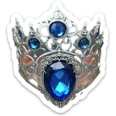 The Ravenclaw Diadem is a tiara-like object with, made of gleaming silver and set with glittering blue gem. It is enchanted  sticker