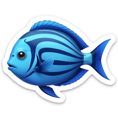 blue tang fish with aquarium sticker