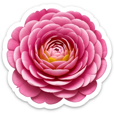 beautiful ranunculus flower with layered petals sticker