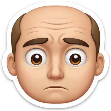 Confused face with furrowed brow and raised eyebrow sticker