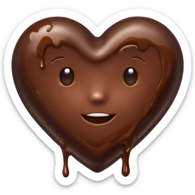 melted chocolate heart sticker