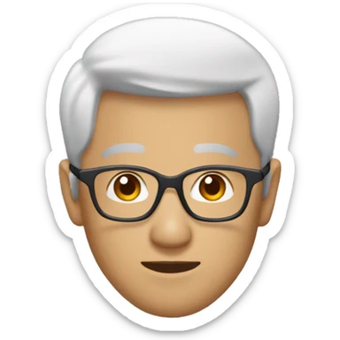 asian man with wearning glasses, face should've rounded. could you mave as a profile picture? eyes to be blackish brown sticker