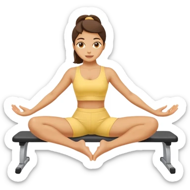 pilates girl in butter yellow set sticker
