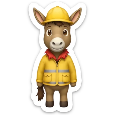 donkey with yellow hat sticker