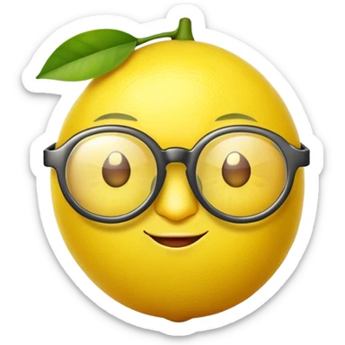  lemon with glasses sticker