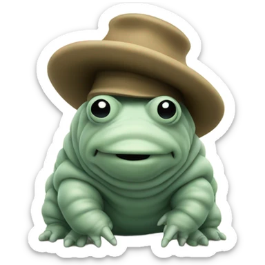 Tardigrade in a hat sticker