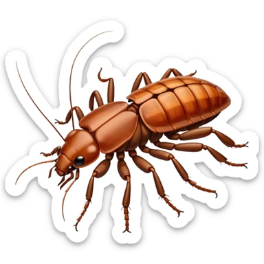 dead female cockroach sticker