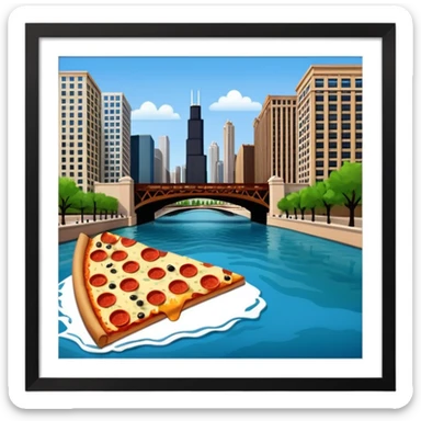 Chicago Riverwalk pizza  sticker