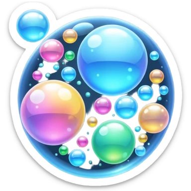 Bubbles and sparkles sticker