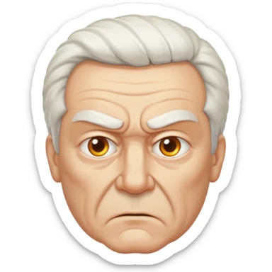 Angry older white male Italian angel emoji face sticker