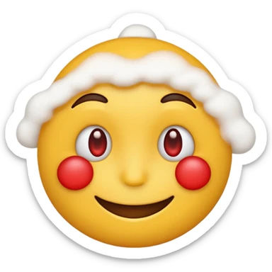 Make a yellow emoji smiling with red and tired eyes, under his nose there are white powder sticker