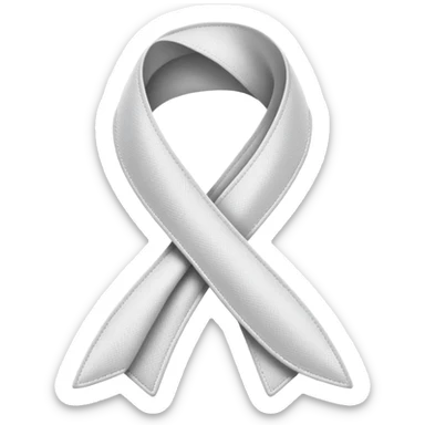 lung cancer white ribbon sticker